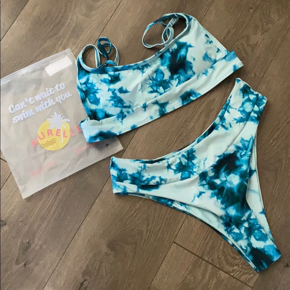 Aurelle MIST Teal Tie Dye Bikini